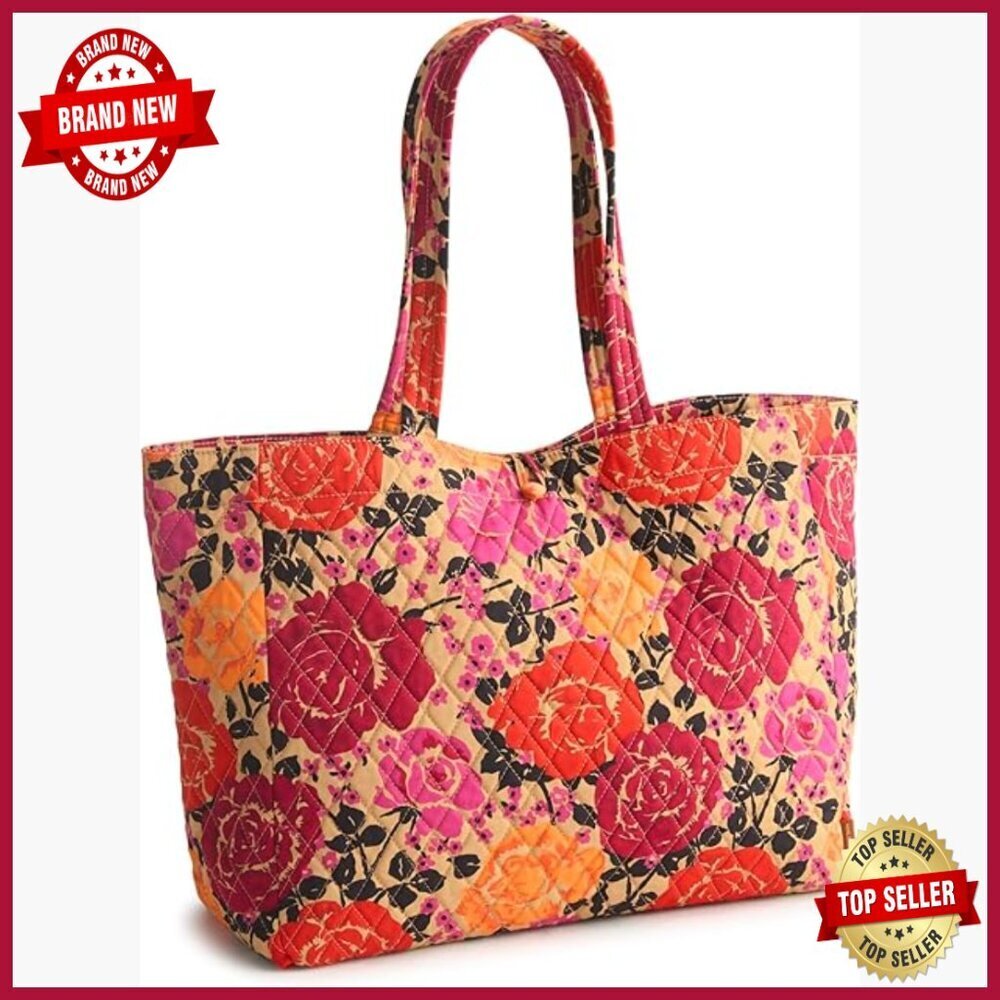 Premium Cotton Tote Bag with Multiple Pockets, Shoulder Strap